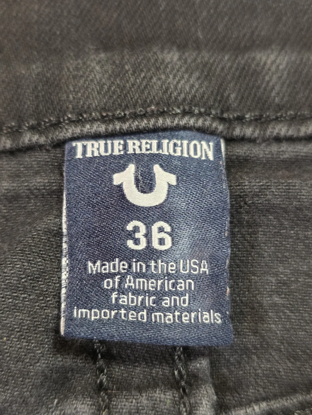 True Religion Black‎ Men's Denim Jean Shorts 36